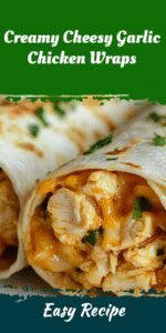 Creamy Cheesy Garlic Chicken Wraps
