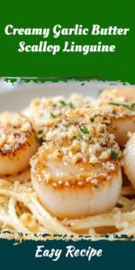 Creamy Garlic Butter Scallop Linguine