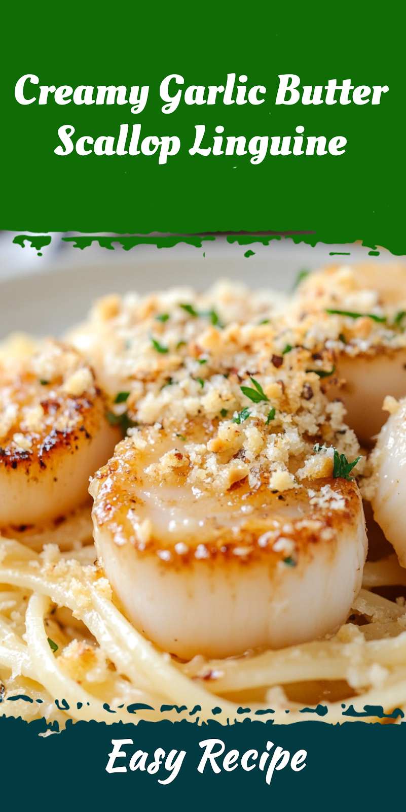 Creamy Garlic Butter Scallop Linguine