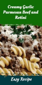Creamy Garlic Parmesan Beef and Rotini