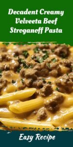 Decadent Creamy Velveeta Beef Stroganoff Pasta