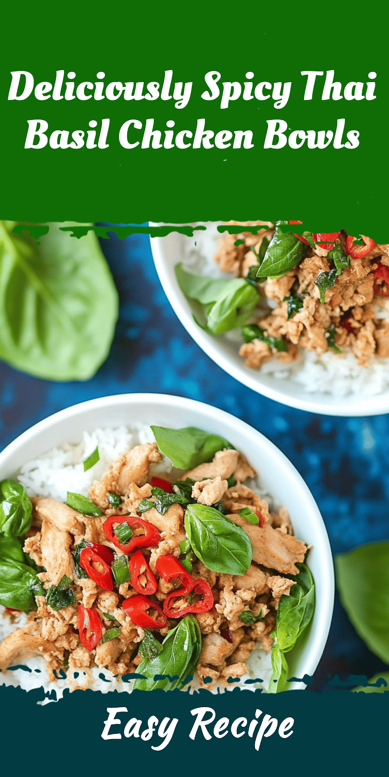 Deliciously Spicy Thai Basil Chicken Bowls