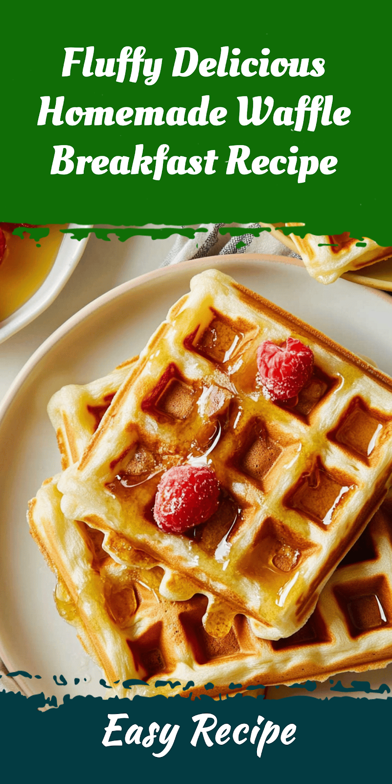 Fluffy Delicious Homemade Waffle Breakfast Recipe