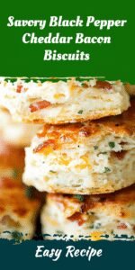Savory Black Pepper Cheddar Bacon Biscuits