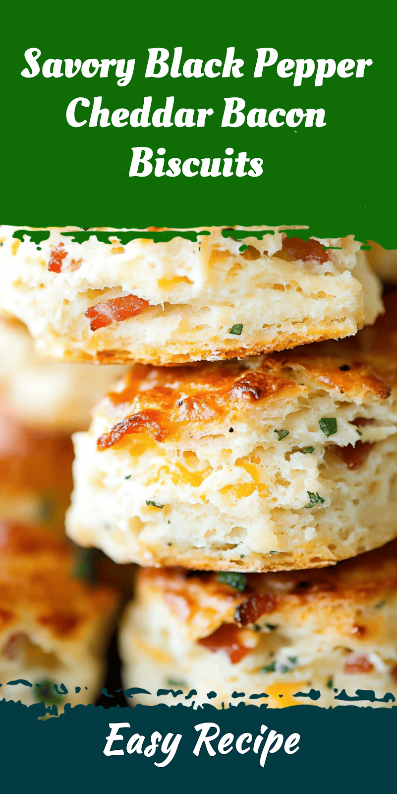 Savory Black Pepper Cheddar Bacon Biscuits