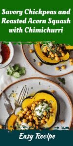 Savory Chickpeas and Roasted Acorn Squash with Chimichurri