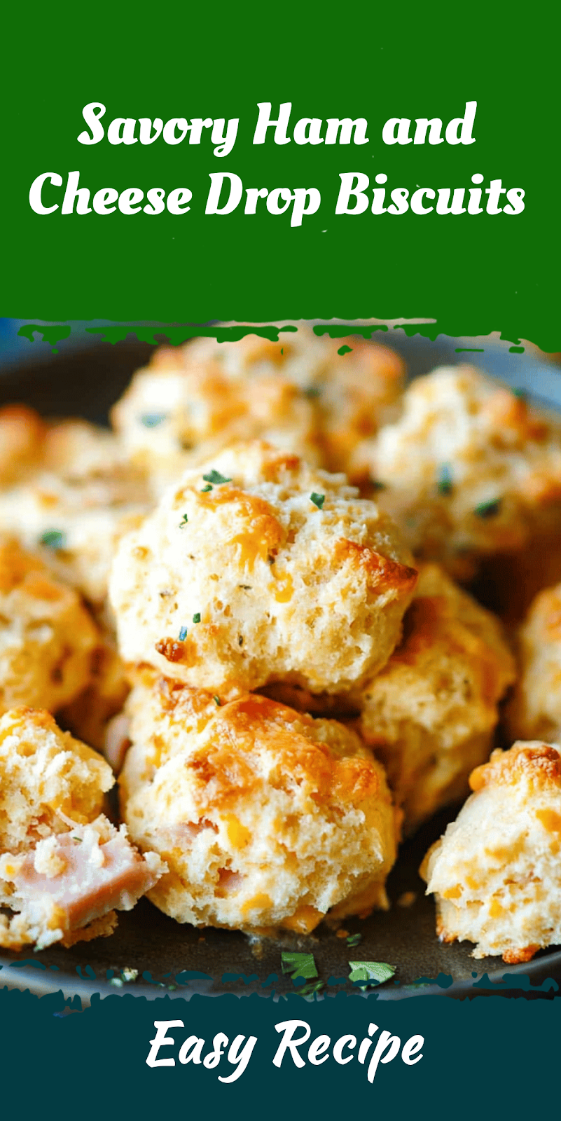 Savory Ham and Cheese Drop Biscuits