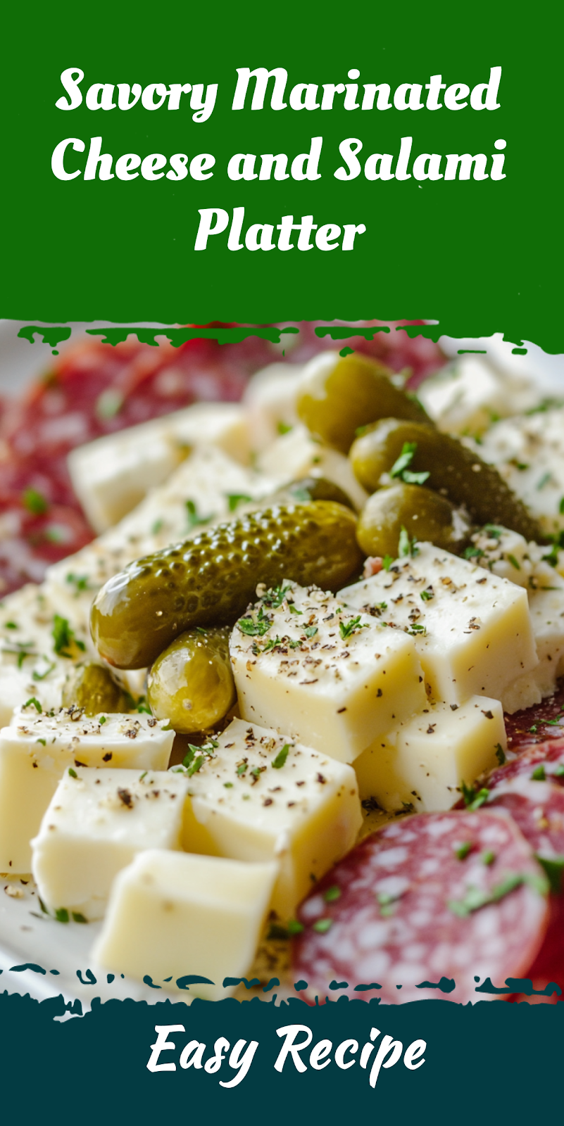 Savory Marinated Cheese and Salami Platter