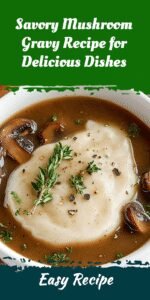 Savory Mushroom Gravy Recipe for Delicious Dishes