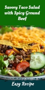 Savory Taco Salad with Spicy Ground Beef