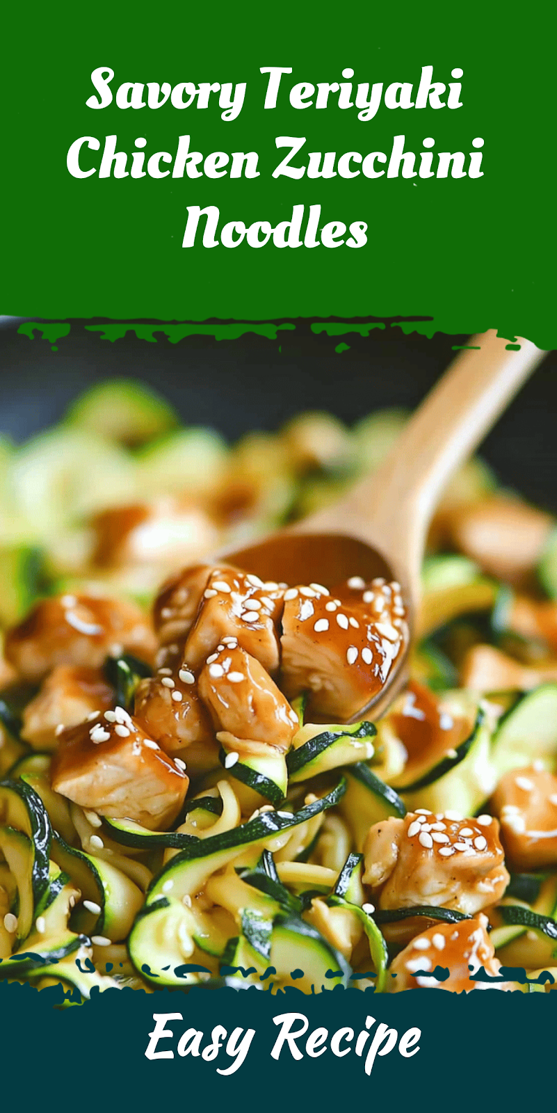 Savory Teriyaki Chicken Zucchini Noodles