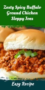 Zesty Spicy Buffalo Ground Chicken Sloppy Joes