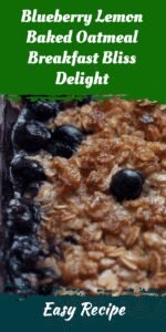 Blueberry Lemon Baked Oatmeal Breakfast Bliss Delight