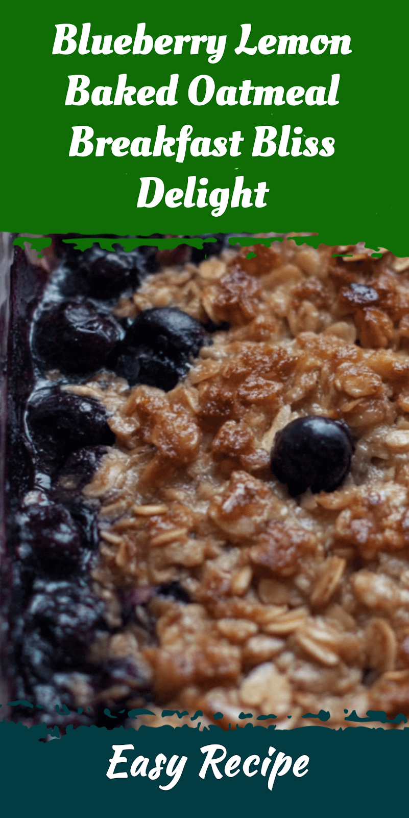 Blueberry Lemon Baked Oatmeal Breakfast Bliss Delight