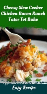 Cheesy Slow Cooker Chicken Bacon Ranch Tater Tot Bake