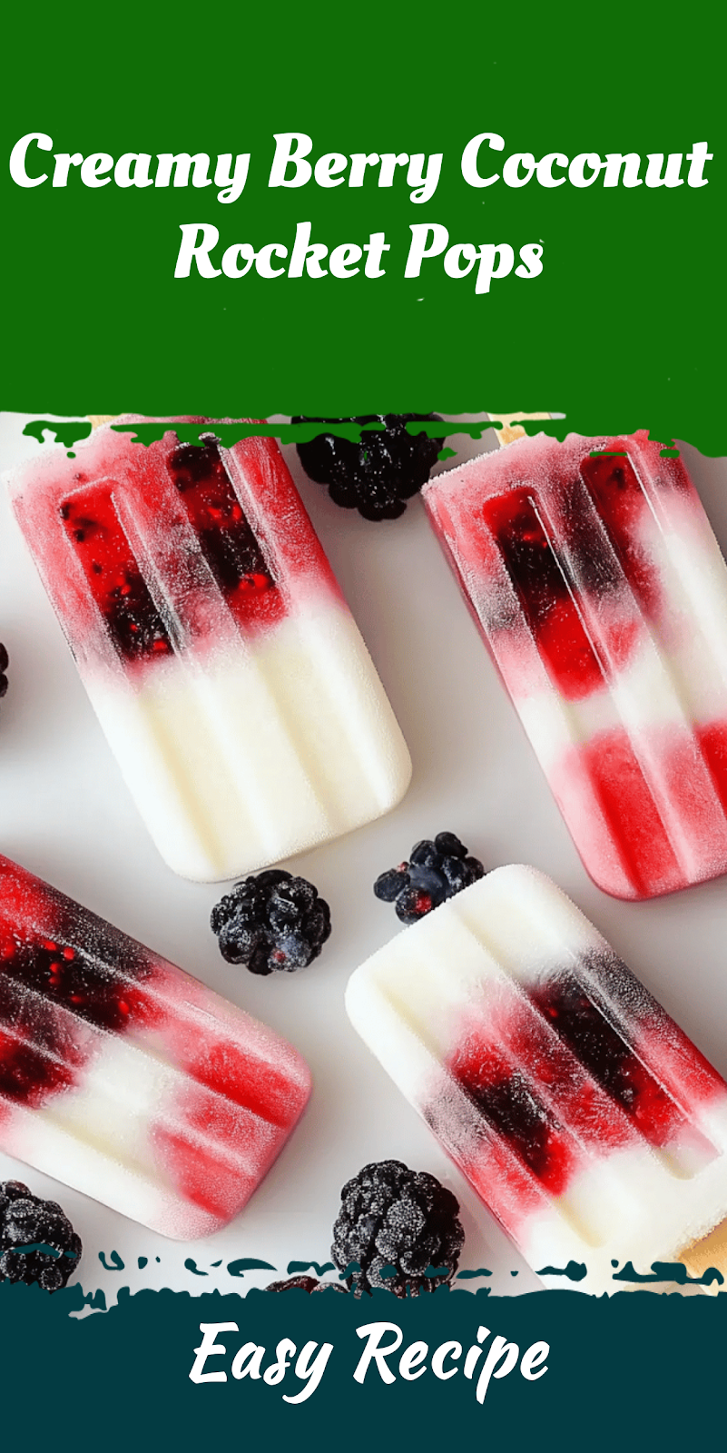 Creamy Berry Coconut Rocket Pops
