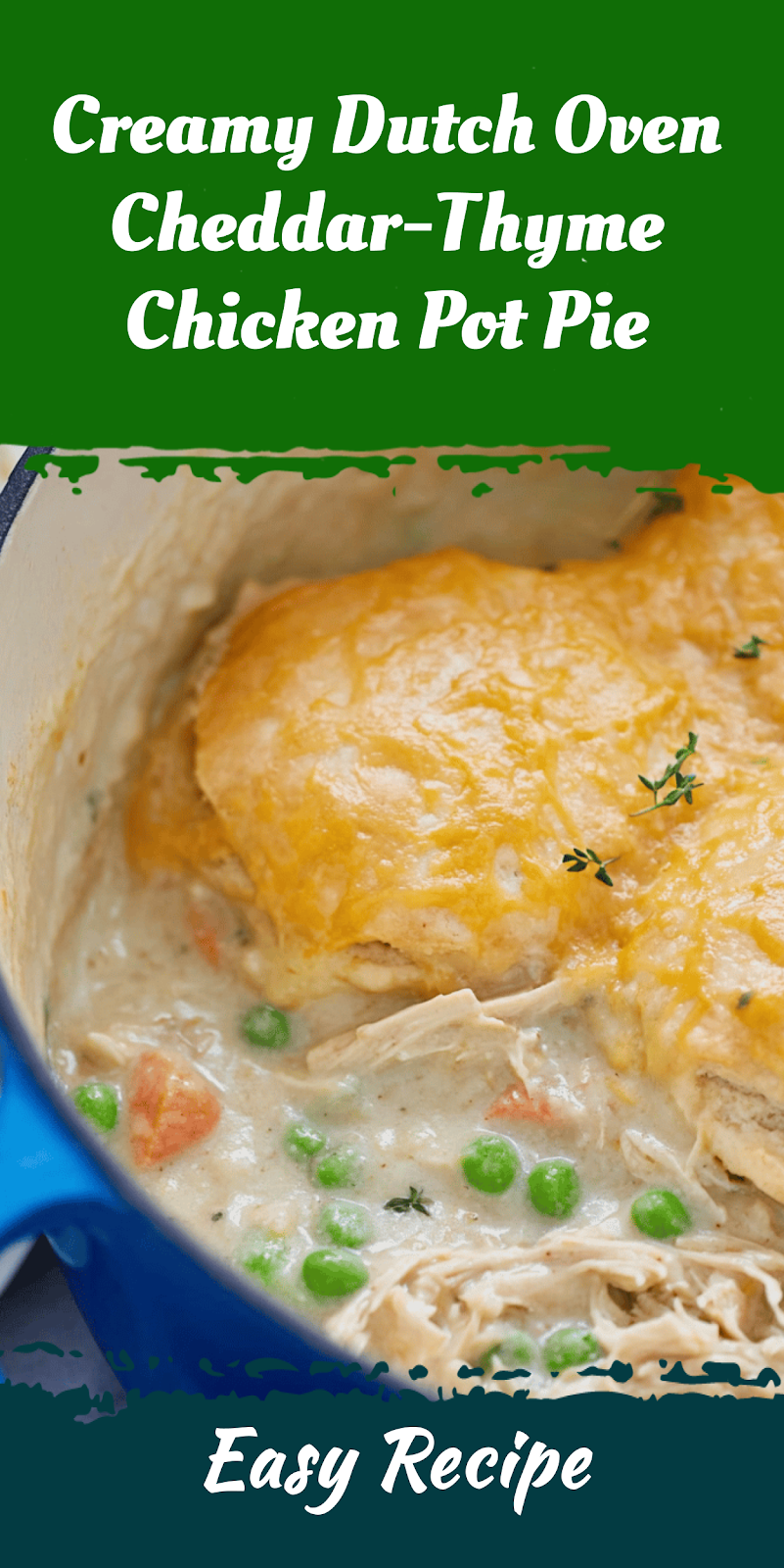Creamy Dutch Oven Cheddar-Thyme Chicken Pot Pie