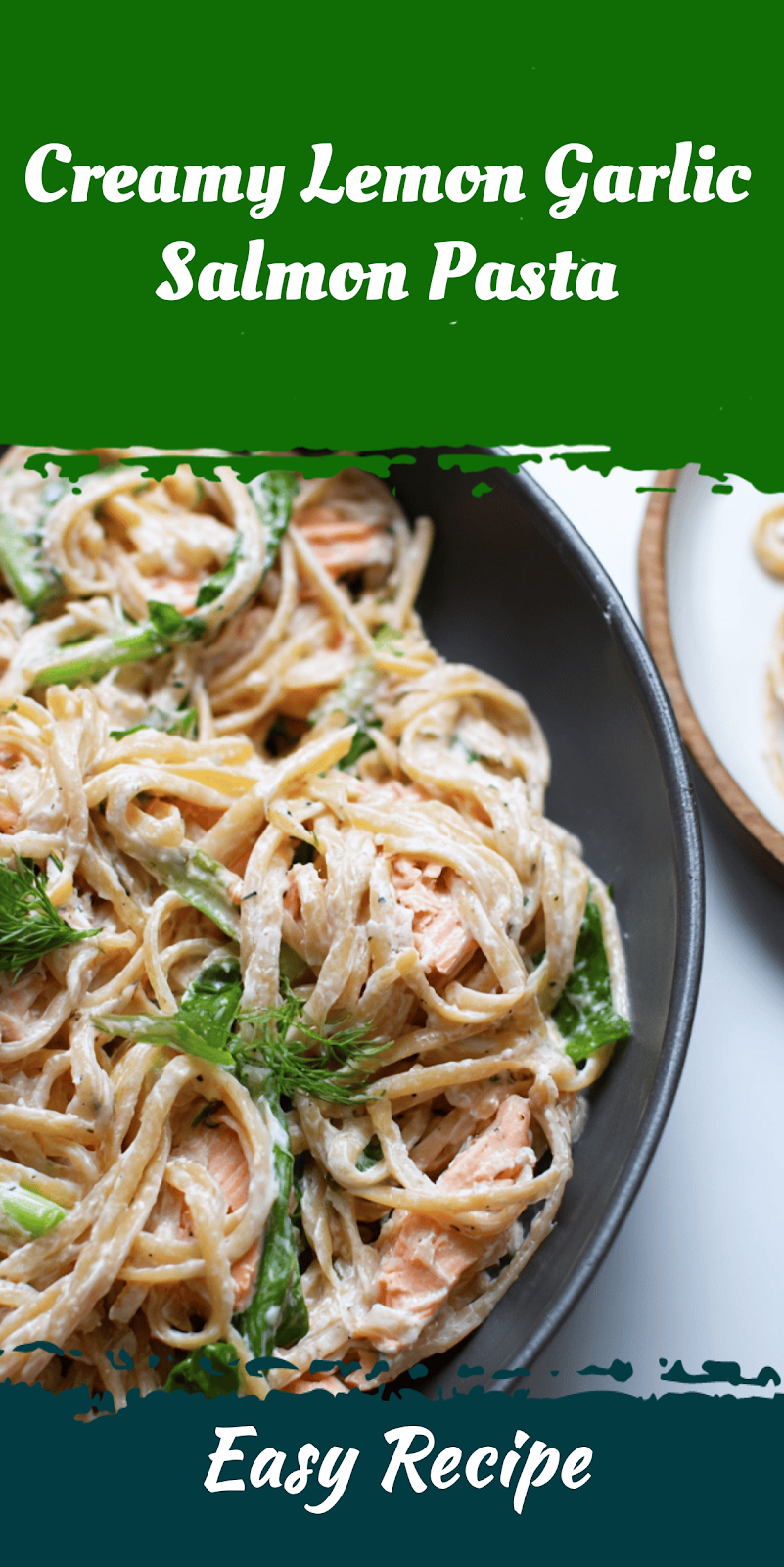 Creamy Lemon Garlic Salmon Pasta