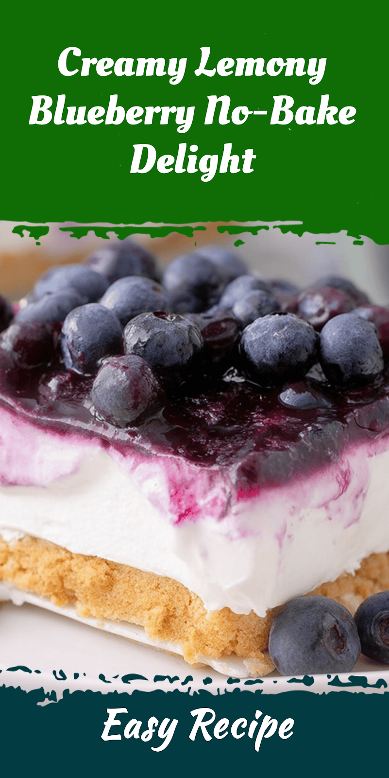 Creamy Lemony Blueberry No-Bake Delight