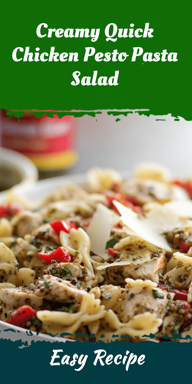 Creamy Quick Chicken Pesto Pasta Salad