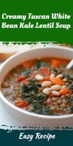 Creamy Tuscan White Bean Kale Lentil Soup