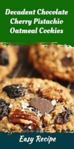 Decadent Chocolate Cherry Pistachio Oatmeal Cookies