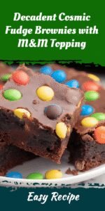 Decadent Cosmic Fudge Brownies with M&M Topping