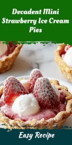 Decadent Mini Strawberry Ice Cream Pies