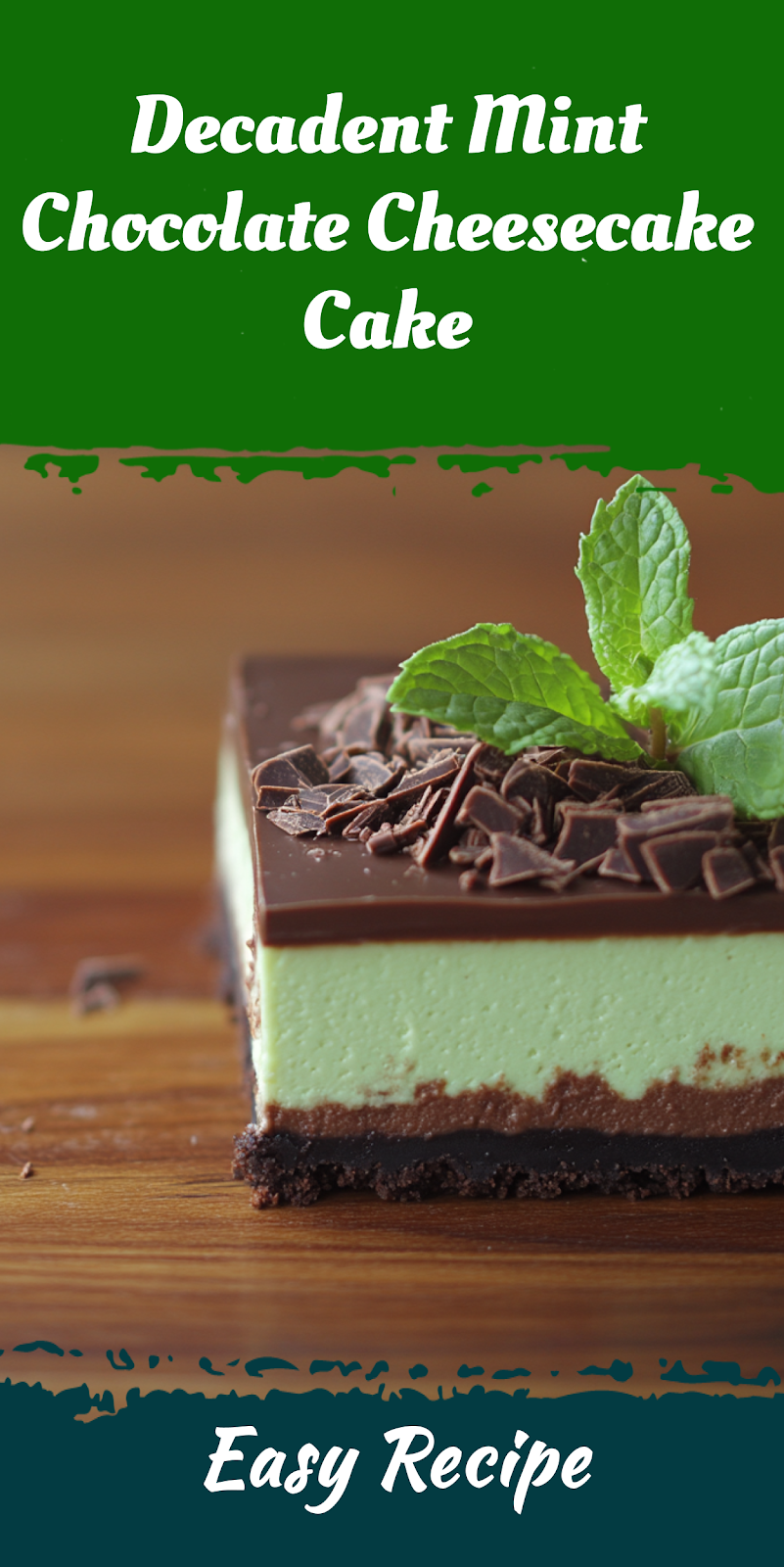 Decadent Mint Chocolate Cheesecake Cake