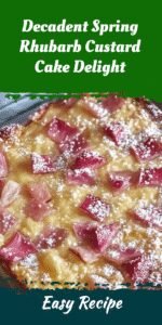 Decadent Spring Rhubarb Custard Cake Delight