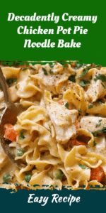 Decadently Creamy Chicken Pot Pie Noodle Bake