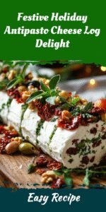 Festive Holiday Antipasto Cheese Log Delight