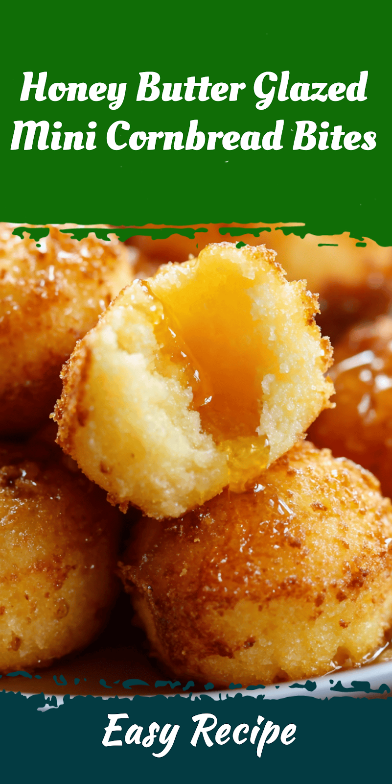 Honey Butter Glazed Mini Cornbread Bites