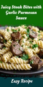 Juicy Steak Bites with Garlic Parmesan Sauce