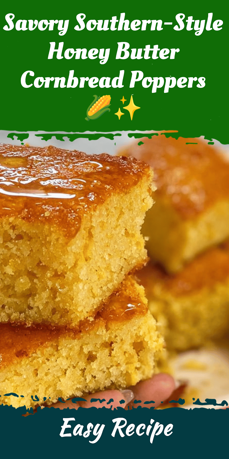 Savory Southern-Style Honey Butter Cornbread Poppers 🌽✨
