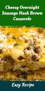 Cheesy Overnight Sausage Hash Brown Casserole