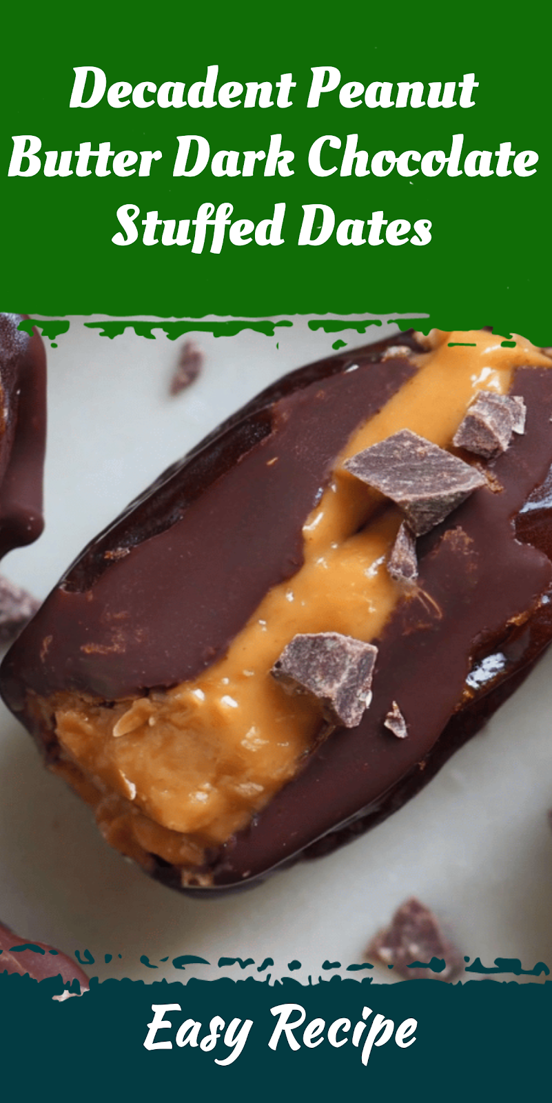 Decadent Peanut Butter Dark Chocolate Stuffed Dates