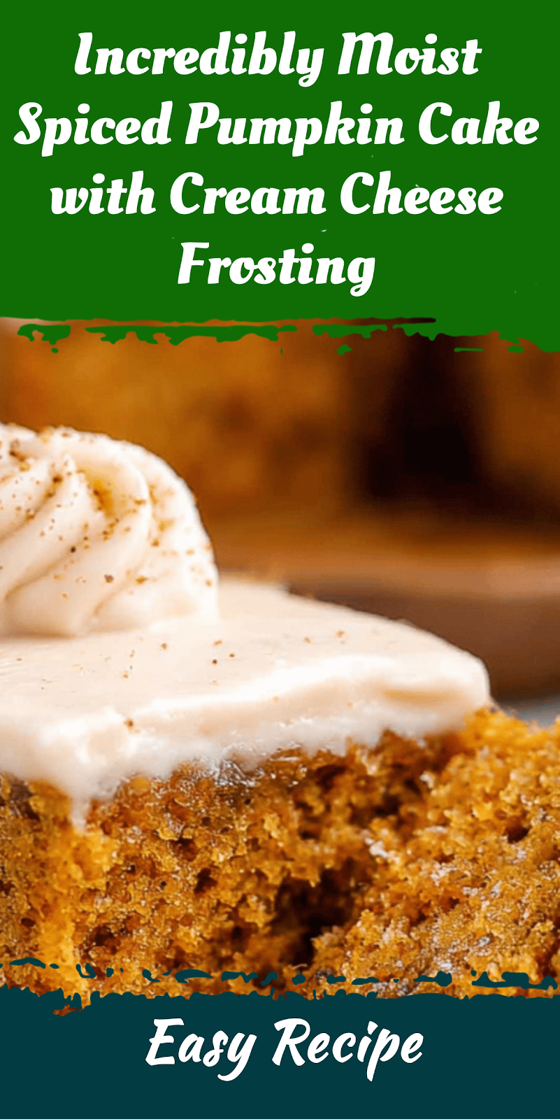 Incredibly Moist Spiced Pumpkin Cake with Cream Cheese Frosting