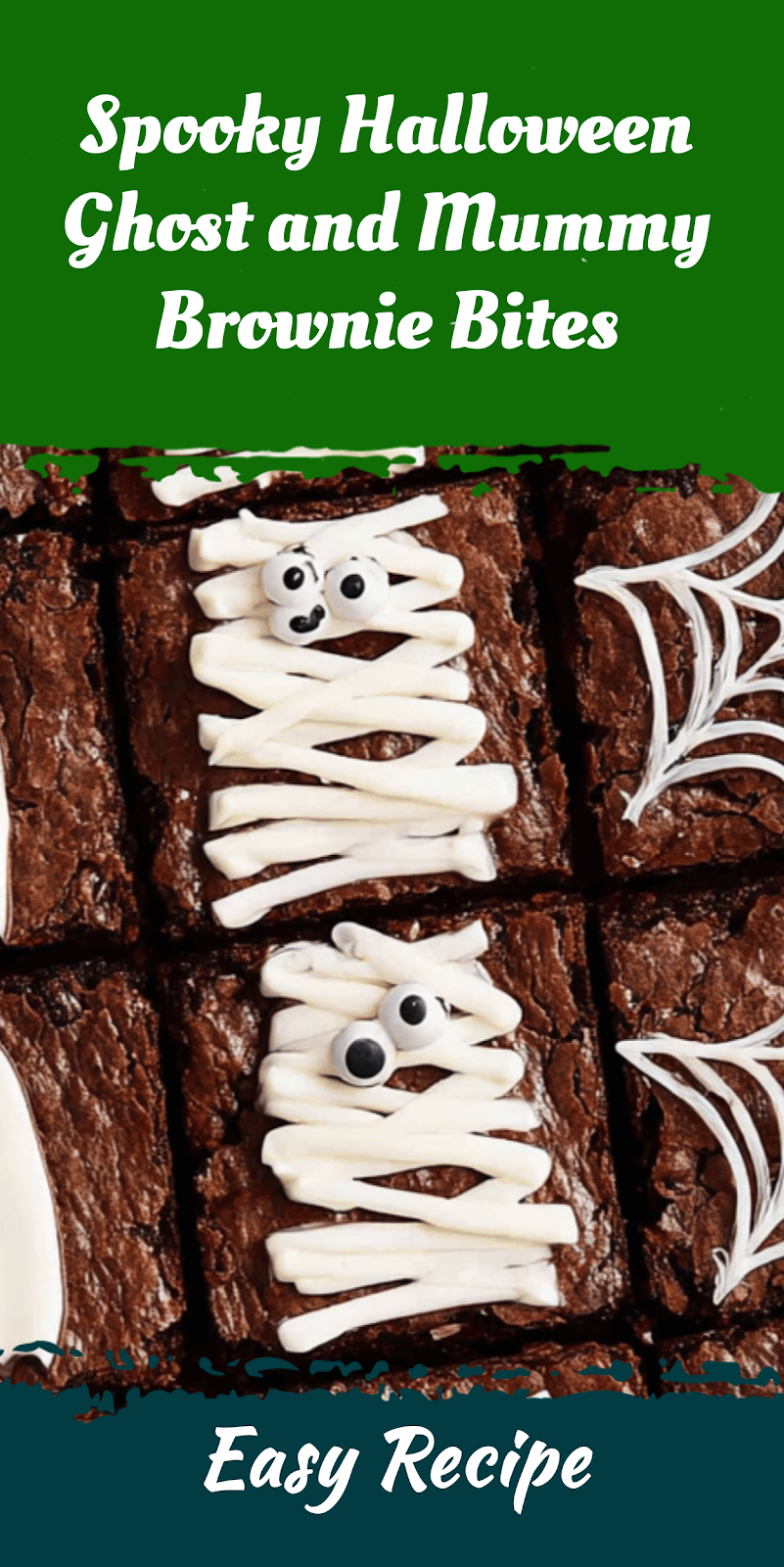 Spooky Halloween Ghost and Mummy Brownie Bites