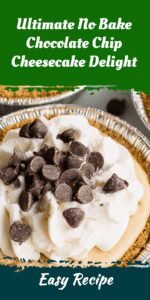 Ultimate No Bake Chocolate Chip Cheesecake Delight