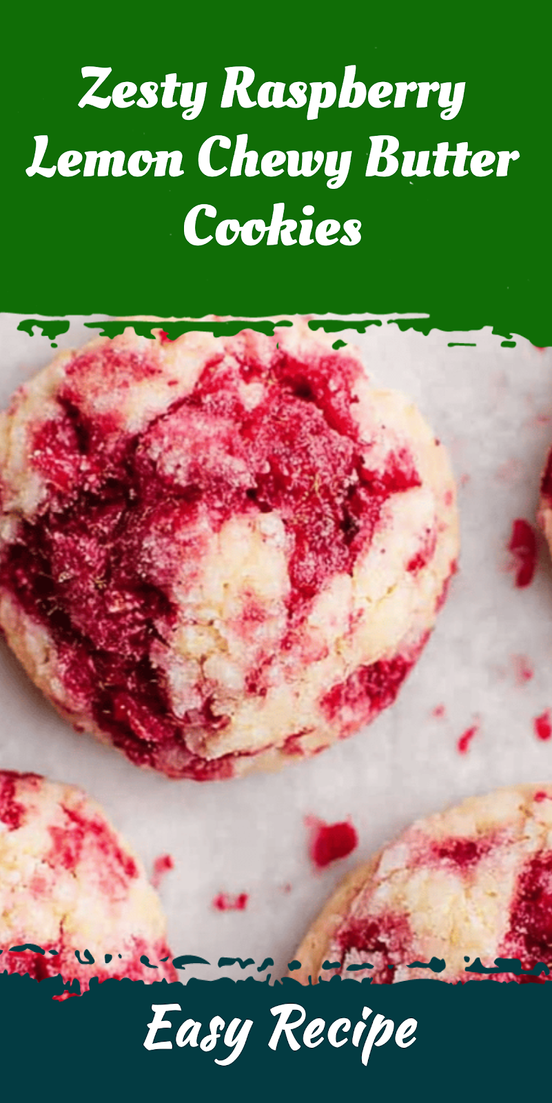 Zesty Raspberry Lemon Chewy Butter Cookies