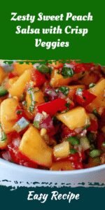 Zesty Sweet Peach Salsa with Crisp Veggies