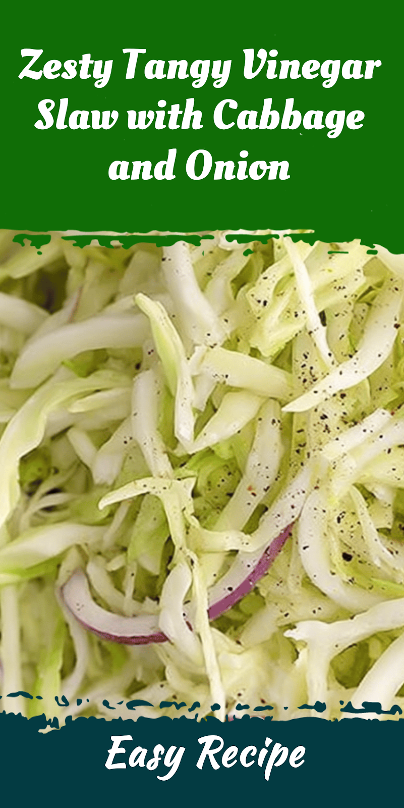 Zesty Tangy Vinegar Slaw with Cabbage and Onion